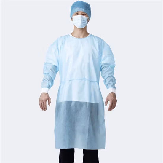 Level 3 Knitted Cuff SMS Waterproof Disposable Surgical Isolation Gown Non Woven Disposable Protective Clothing Gown