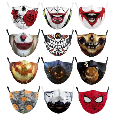 Diseño de moda Tamaño adulto Tela de algodón reutilizable Personalizado Fiesta de lujo Favor Horror Devil Festival Máscara de Halloween para la venta